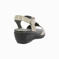 Sandalia cuña velcro 32182 Taupe