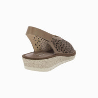 Sandalia cuña picada 35414 Marron