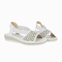 Sandalia cuña elásticos 35415 Blanco