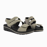 Sandalia cuña velcros 36151 Taupe