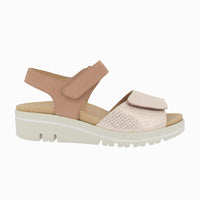 Sandalia cuña velcros 36157 Salmon