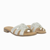 Sandalia pala brillos 37059 Plata