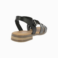 Sandalia brillos 37060 Negro