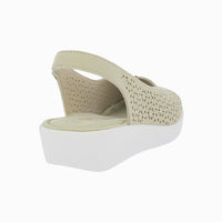 Sandalia cuña picada ICONIC 38476 Platino