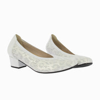 Zapato tacón estampado 81261 Blanco