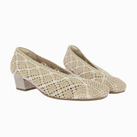 Zapato tacón trenzado 81270 Beig