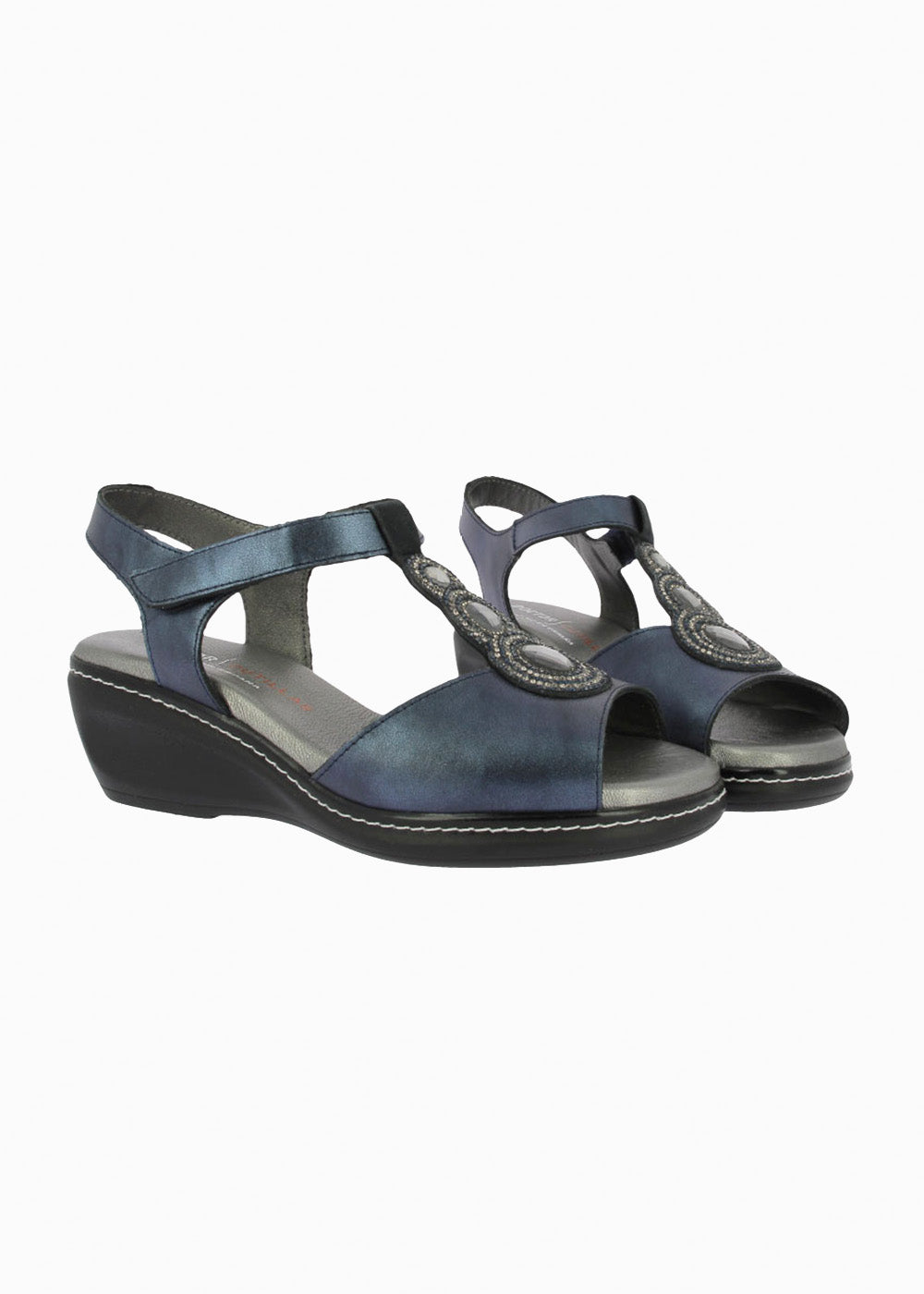 Sandalia cuña velcro 32180 Marino