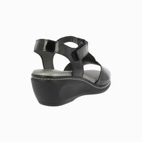 Sandalia cuña velcro 32182 Negro