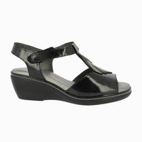 Sandalia cuña velcro 32182 Negro