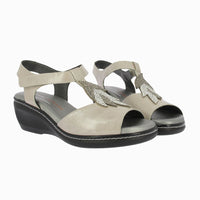 Sandalia cuña velcro 32182 Taupe