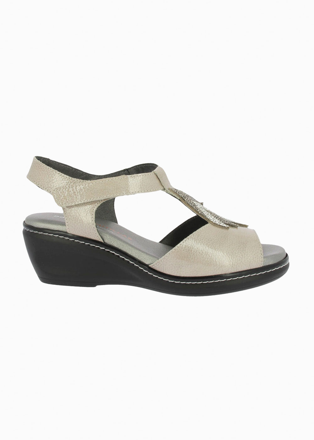 Sandalia cuña velcro 32182 Taupe