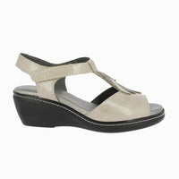 Sandalia cuña velcro 32182 Taupe