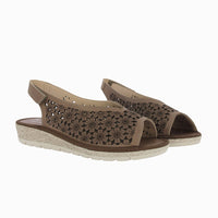 Sandalia cuña picada 35414 Marron