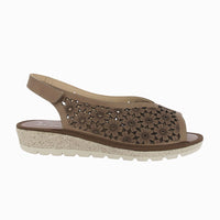 Sandalia cuña picada 35414 Marron