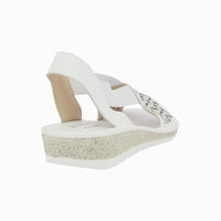 Sandalia cuña elásticos 35415 Blanco