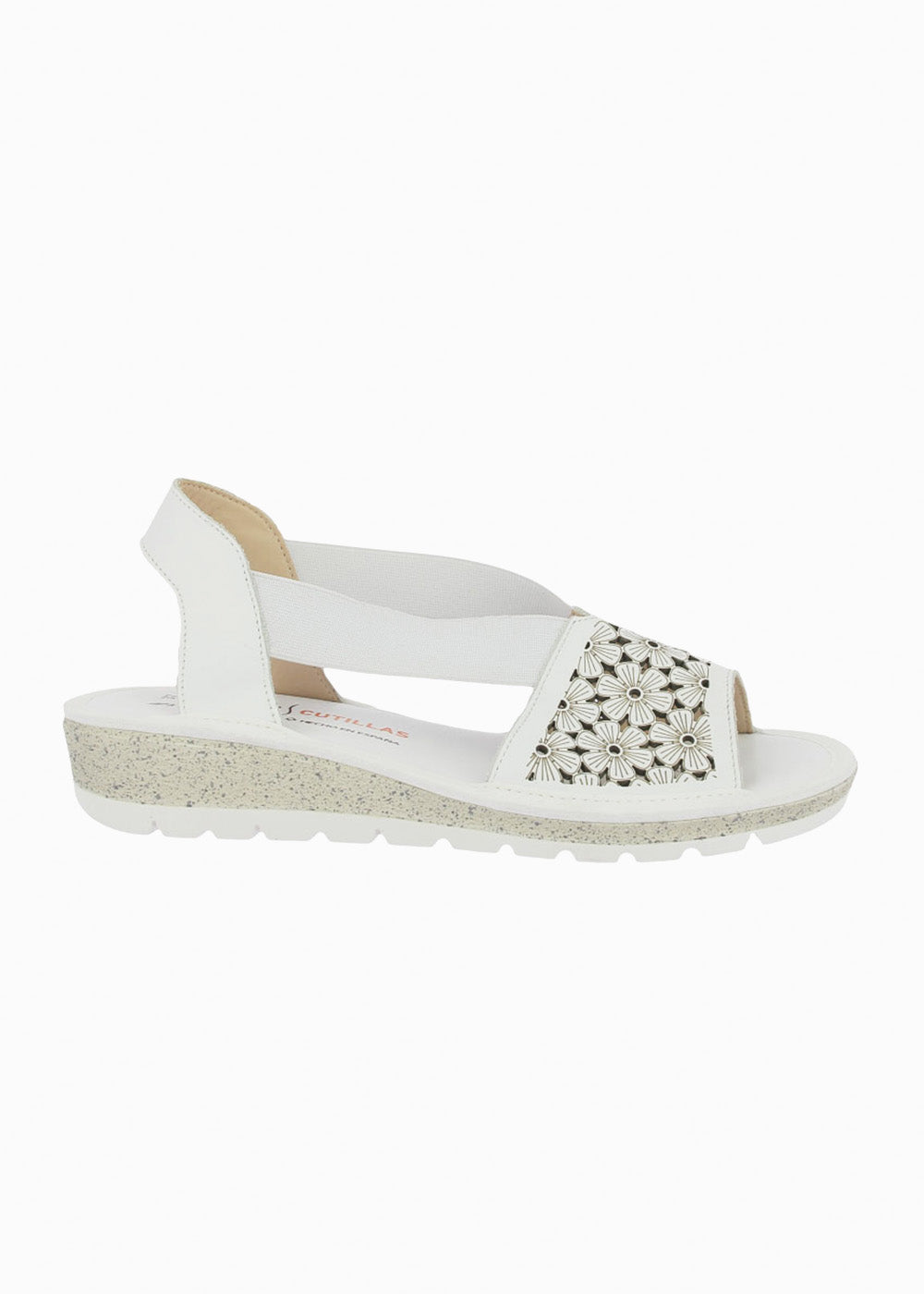 Sandalia cuña elásticos 35415 Blanco
