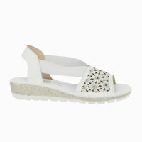 Sandalia cuña elásticos 35415 Blanco