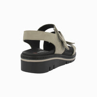 Sandalia cuña velcros 36151 Taupe