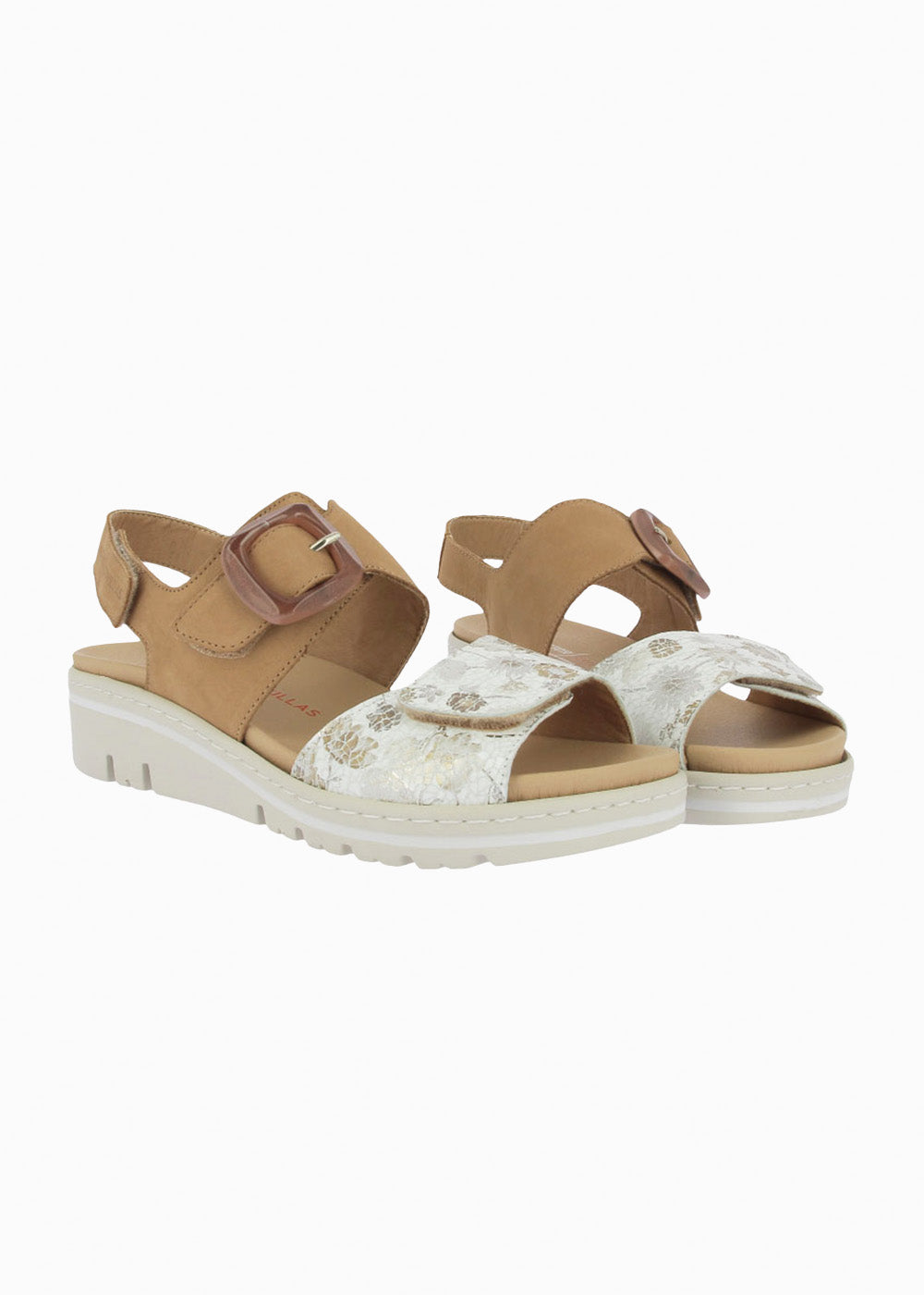 Sandalia cuña velcros 36152 Cuero