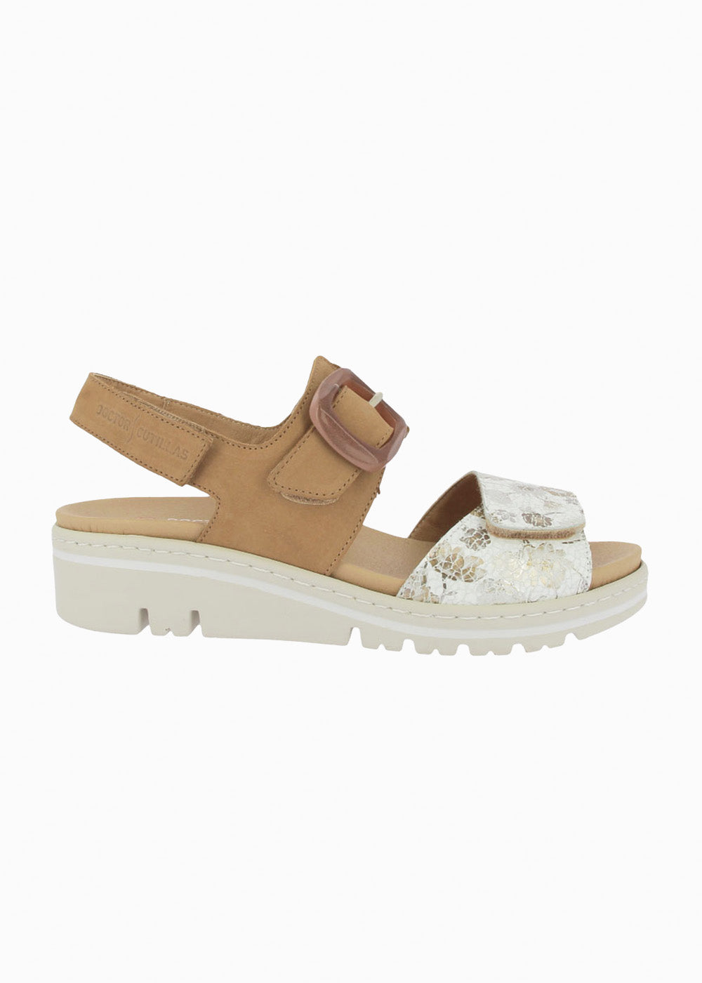 Sandalia cuña velcros 36152 Cuero