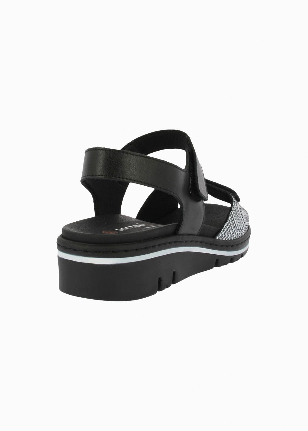 Sandalia cuña velcros 36157 Negro