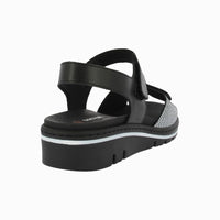 Sandalia cuña velcros 36157 Negro