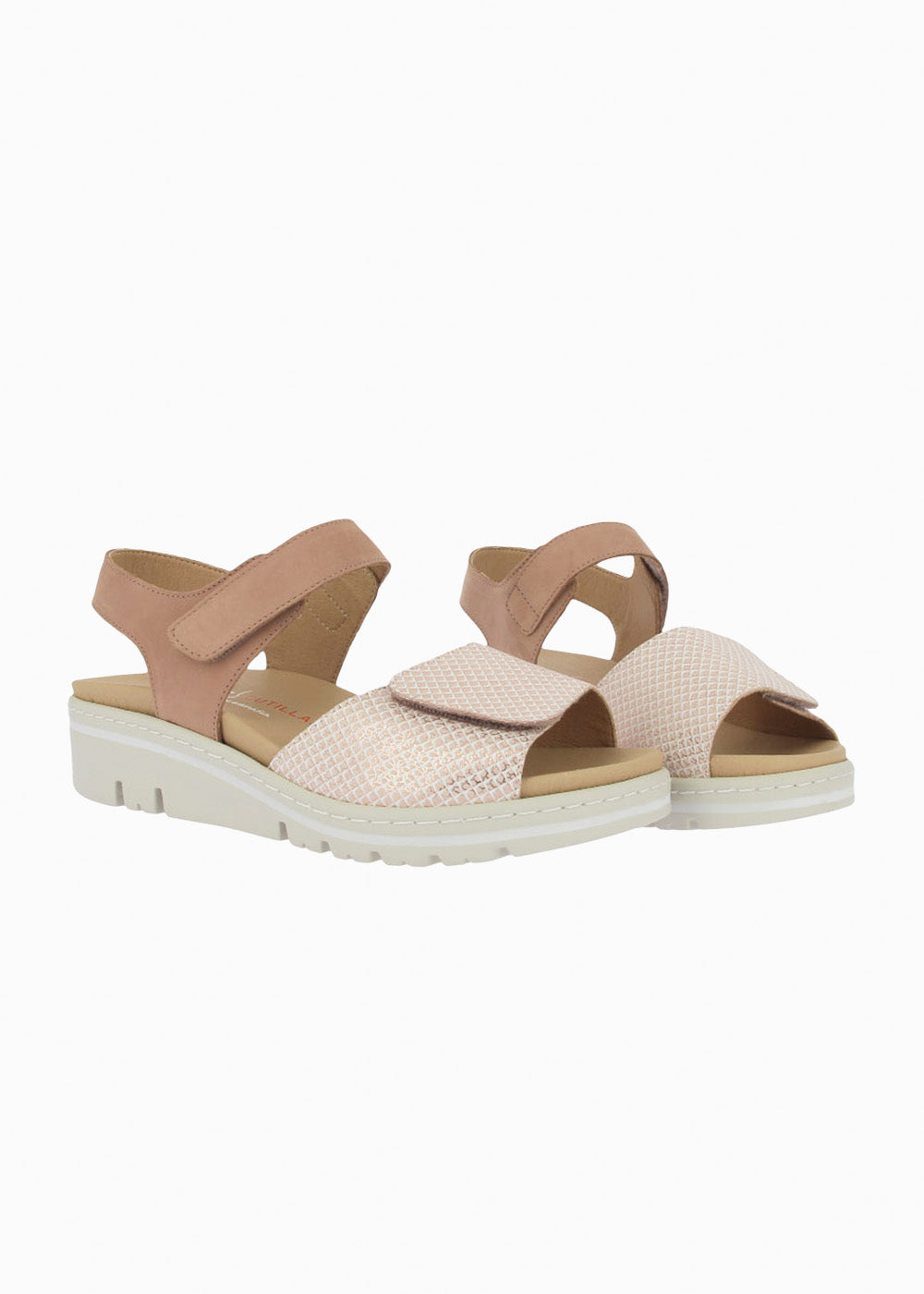 Sandalia cuña velcros 36157 Salmon
