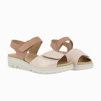 Sandalia cuña velcros 36157 Salmon