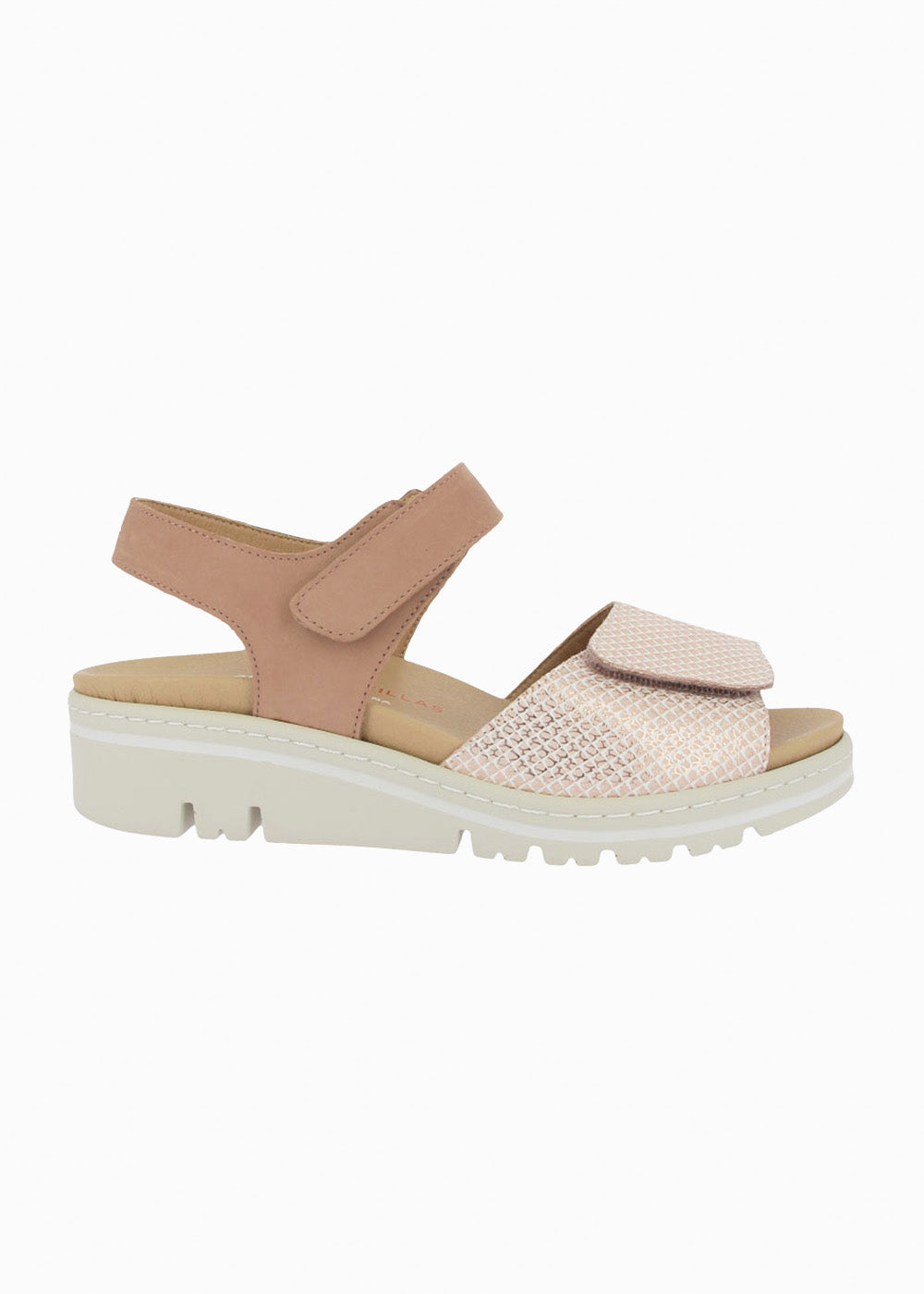 Sandalia cuña velcros 36157 Salmon