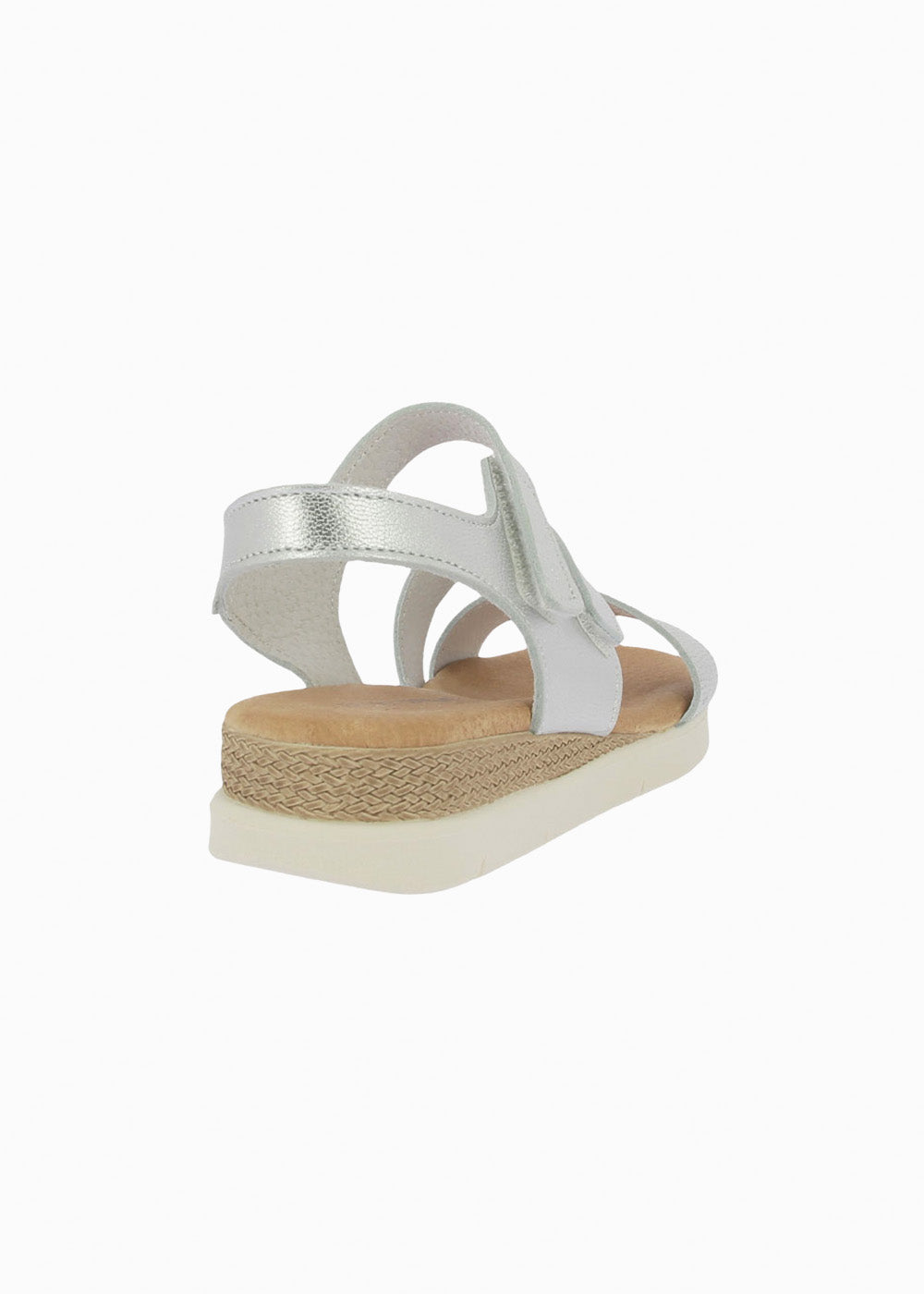 Sandalia cuña velcros 37856 Plata