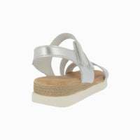 Sandalia cuña velcros 37856 Plata