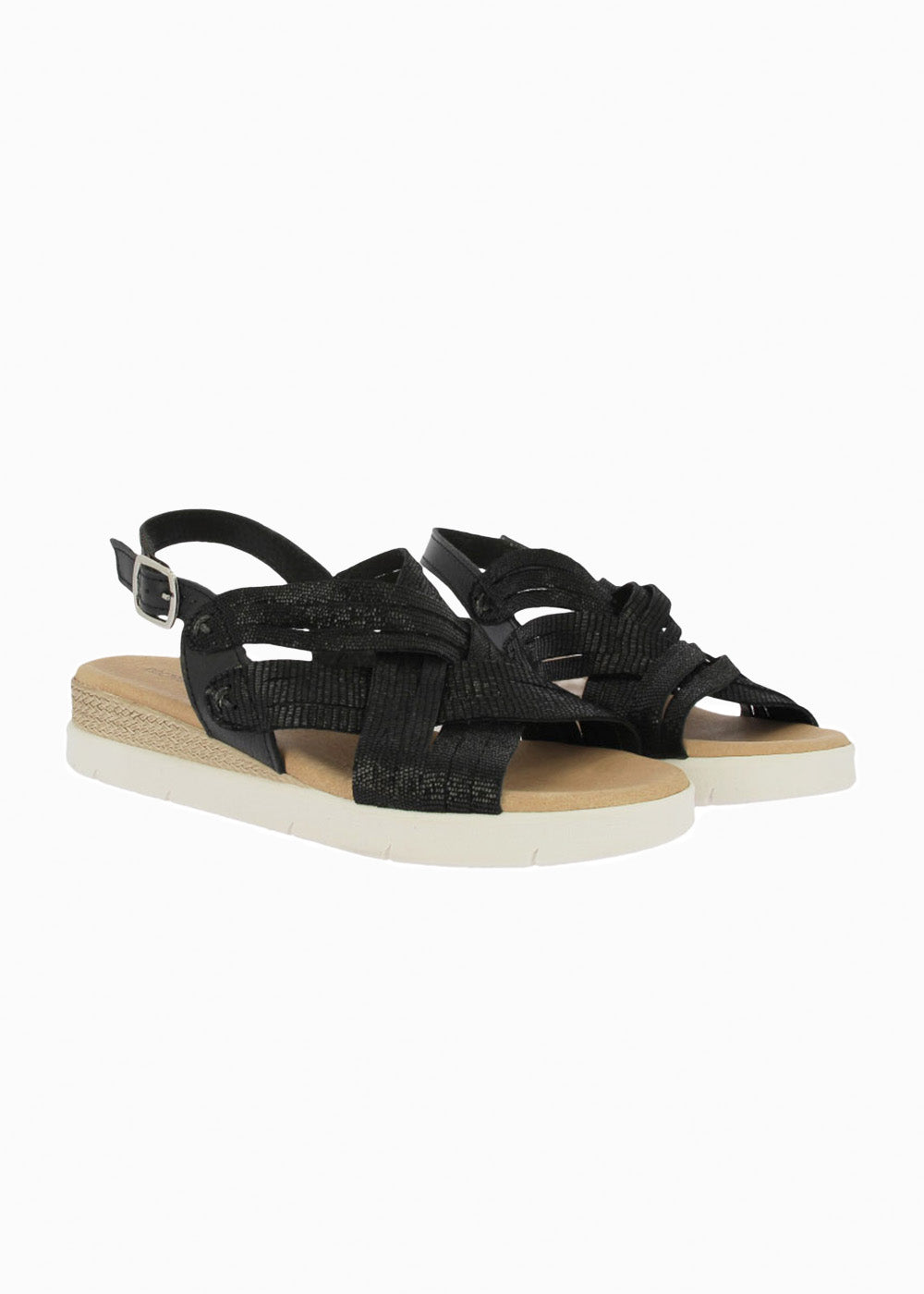 Sandalia cuña 37857 Negro