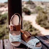 Sandalia cuña velcros 36152 Cuero